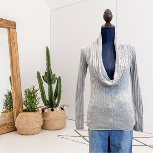 Banana Republic Draped Cowl Neck Ribbed Sweater